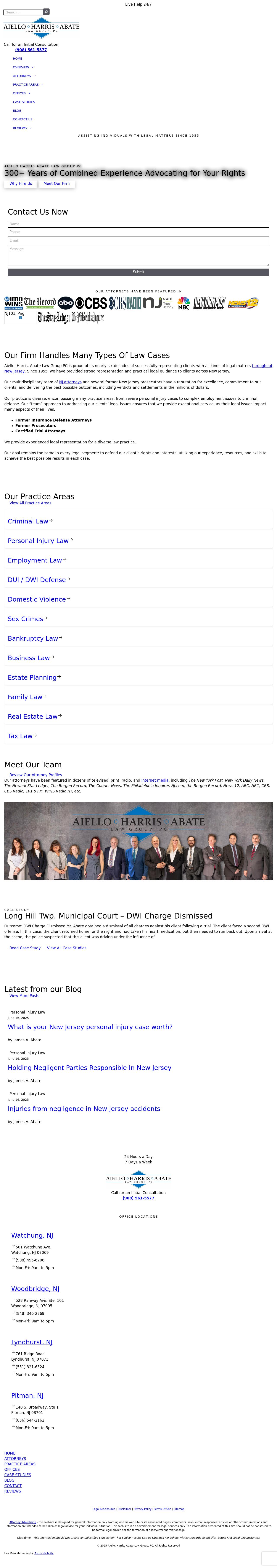 Aiello, Harris, Marth, Tunnero, Pastor & Schiffman, PC Attorneys At Law - Watchung NJ Lawyers